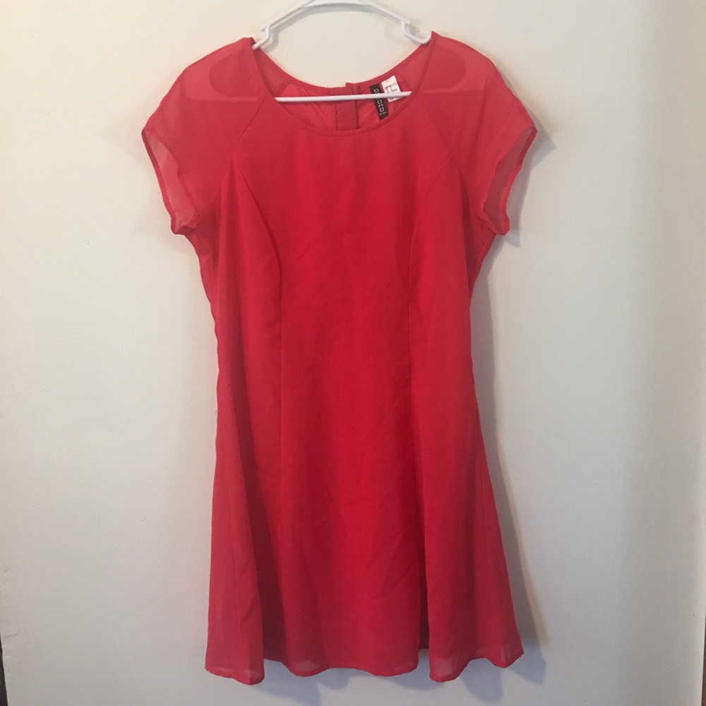 Coral Red Fit’n’Flare Dress